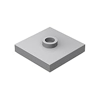 Classic Plate Block Bulk, Light Gray Plate 2x2 with 1 Stud with Groove and Bottom Stud Holder, Building Plate Flat 100 Piece, Compatible with Lego Parts and Pieces(Color:Light Gray)