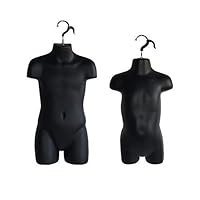 The Competitive Store Toddler and Child Mannequin Forms Set Use with Boys and Girls Clothing 18MO-7 Kid Sizes, Black