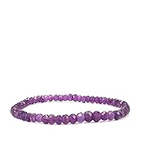 Natural Amethyst Stretchable Beads Bracelet 7 inch Endless, February Birthstone, Healing Bracelet, Adjustable