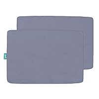 Pack and Play Sheet Fitted, 2 Pack Portable Playard | Mini Crib Sheets, Ultra Soft Microfiber Pack N Play Sheets, Grey, Preshrunk