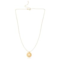 14k Yellow Gold North Star Compass Necklace 18 Inch Jewelry for Women