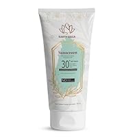 yellow silver Almond & Coconut Oil Sunscreen | 30+ SPF Matte l No Artificial Ingredients Complete UV protection Repairs Sun Damage Improves Skin Tone Makes Firm Tight 100gms