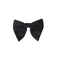 Men’s Designer Satin Butterfly Bow Tie Combo Black Hand Embroidered