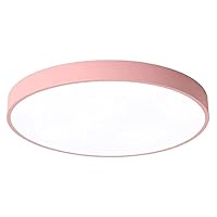 Close To Ceiling Lights LED Round Flat Ceiling Light Modern Simple Ultra-Thin Ceiling Lamp Dimmable Ceiling Decoration Lighting Fixture for Corridor Bedroom Kitchen Livingroom Hallway ( Color : Pink ,