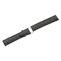 Swiss Army Officer Series Smooth Black Leather 16mm Watch Strap