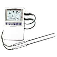 Traceable High-Accuracy Fridge/Freezer Thermometer with Calibration; 2 Stainless Steel Probes