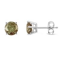 14K Brown Diamond Studs - Yellow and White Gold Earrings for Women