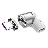 BoxWave Adapter Compatible with JBL Tune Buds - MagnetoSnap PD Angle Adapter, Magnetic PD Angle Charging Adapter Device Saver - Metallic Silver