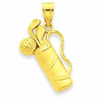 Little Treasures 14 Carat Gold Golf Bag Pendant Necklace (Available Chain Length 40 cm - 45 cm - 50 cm - 55 cm)