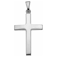 Platinum Beveled Polished Cross Pendant For Men