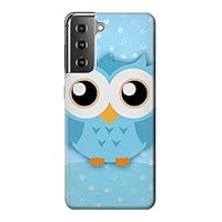 jjphonecase R3029 Cute Blue Owl Case Cover for Samsung Galaxy S21 Plus 5G, Galaxy S21+ 5G
