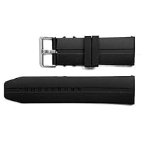 22MM Black Soft Silicone TUNNELED Diver Sport Watch Band FITS Swiss Army & Others