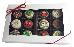 Merry Christmas Chocolate Covered Mini Oreo Cookies 12-Piece Gift Box