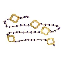 5 Feet Long gem Amethyst 3mm rondelle Shape Faceted Cut Beads Wire Wrapped Gold Plated Rosary Chain for Jewelry Making/DIY Jewelry Crafts CHIK-ROS-CH-55851
