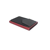 Slim Aluminum Metal Card Holder with Money Pocket Pop Up Wallet (Red)