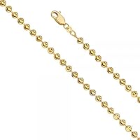14K Gold 4.0mm Moon-Cut Bead Chain