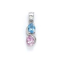 925 Sterling Silver Blue Topaz Pendant Necklace Jewelry Gifts for Women