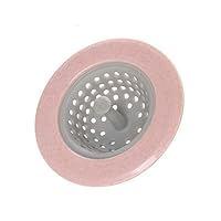 Kitchen Sink Filter Plug Shower Hair Catcher Stopper Bathtub Outfall Strainer Sewer Bathroom Floor Drain Cover Basin Accessories (Pink)