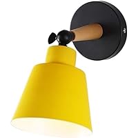 Adjustable Wall Sconce Lighting, LED Metal Wall Lamp, Nordic Wall Light Fixture for Children Room Living Room Study Bedroom (Color : Yellow)