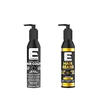 E Elegance Hair Essentials Kit: Semi-Permanent Ammonia and Peroxide-Free Camouflage Hair Color for Dark Hair (Black, 4.06 Oz) & Lightweight Hair & Beard Conditioning Oil (3.38 Oz) for Men - Nourishing