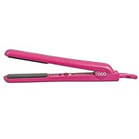 Ceramic Pro 1 inch Floating Plates Hair Straightener Flat Iron with Temp Control (Hot Pink)