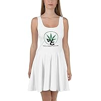 Stylish Skater Dress for Women, Minimalistic and Standard. Night Outing Dress (2XL) White