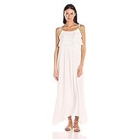 Moon River Women's Strappy Dress with Lace Trim, Off White, X-Small