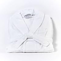 Down Etc Luxury Spa Robe Mountain of Robes™ Collection Ultra Soft Cotton Hotel Bathrobe, One Size Fits Most, Taurus- White