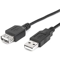 Rocstor Premier 6 Ft USB 2.0 Extension Cable A Male to A Female - M/F - USB - 6 Ft - 1 Pack - 1 x Type A Male - 1 x Type A Female -Black - USB A Male to A Female Cable