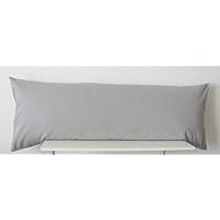 Body Pillowcase Pillow Cover 20 x 54,Natural Egyptian Cotton Finish, 600 Thread Count, Solid Silver Grey Body Pillowcase Cover, (21 x 60, Silver Grey)