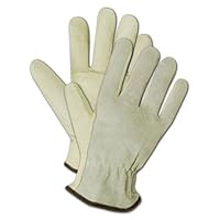 MAGID Roadmaster B6544E Glove | Unlined Grain Leather Driver Glove with Keystone Thumb - Economical Grade, Gunn Cut Pattern, Small, Tan (12 Pairs)