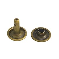Bronze Double Cap Leather Rivets Tubular Metal Studs Cap 12mm and Post 10mm Pack of 40 Sets