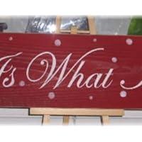 It Is What It Is Red With White Polka Dots Shabby Cottage Wood Sign Custom