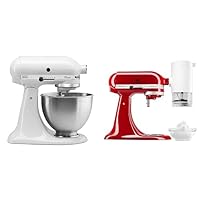 KitchenAid Classic Series Stand Mixer 4.5 Q and Shave Ice Attachment, White