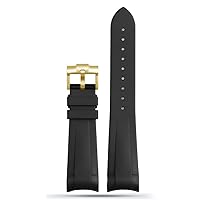 RAYESS 22mm Natural Rubber Silione watch band Special for Tudor Black Bay GMT Curved End Pin/Folding buckle Black Red greenWrist Strap