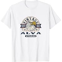 Wyoming ALVA WY Vintage Premium, Vintage Retro State Tshirt White