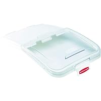 Rubbermaid Commercial Products ProSave Sliding Lid with 4 Cup Scoop, 32/64 Gallon Capacity, Clear, Compatible with Rubbermaid BRUTE Trash Can