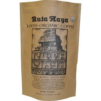 Ruta Maya 100% Organic Shade Grown Whole Bean Coffee 5LBS, Dark Roast