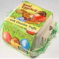 Gut Springenheide Real Colored Eggshells Filled with Fine Hazelnut Chocolate Truffle, Carton of 4 Eggs, Made in Germany