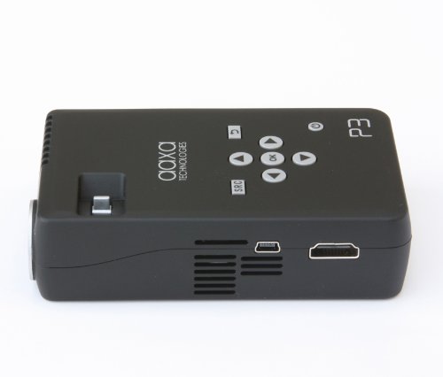 AAXA KP400-01 P3 Pico Pocket Projector with 50 Lumens LED, Media Player, HDMI and Rechargable Battery, Black