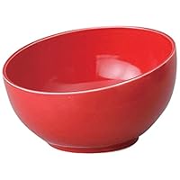 Set of 10, Chinese Bowl, Japanese Red 6.0 Bowl, 7.3 x 4.9 inches (18.5 x 12.4 cm), Chinese Tableware, Ramen, Restaurant, Drinking Tea, Commercial Use, Hotel