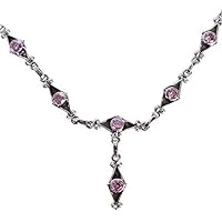 Awesome Pink Quartz Gemstone 925 Solid Sterling Silver Necklace Designer Jewelry