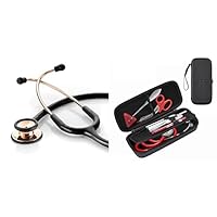 ADC Adscope Model 603 Rose Gold with Black Tubing Clinician Stethoscope with Tunable AFD Technology and Small Black Medic Case