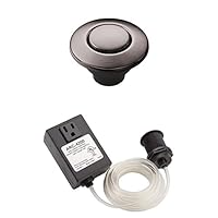 Moen Garbage Disposal Air Switch Black Stainless Steel Coordinating Decorative Button,AS-4201-BLS + Air Switch Base and Control Unit - ARC-4200