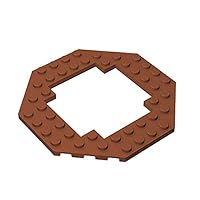 Gobricks GDS-1186 Plate, Modified 10 x 10 Octagonal Open Center Compatible with Lego 6063 Children's Toys Assembles Blocks (38 Dark Orange(083),100 PCS)