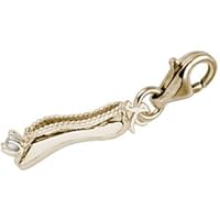 Rembrandt Charms Ballet Slipper Charm with Lobster Clasp, 14k Yellow Gold