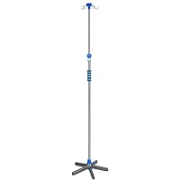 Pole Medical Infusion Stand Portable Utility Trolley Home Use Medical Pole with 4 Hooks & Iron Base - Portable Adjustable Deluxe Drip Stand for Kids, Stainless Steel Pole, Hooks L