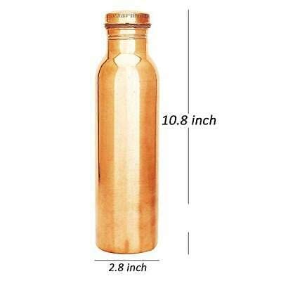 Antique Handicraft Hub Pure Copper Water Bottle 32 oz Leak Proof Design Vessel Ayurveda Health Benefit Pitcher for Sport, Fitness, Yoga