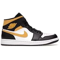 Nike 554725-140 Air Jordan 1 Retro Mid Shoes, Casual Sneakers, Running, Mid Cut, Game, Royal Blue, White, Black, Yellow, White, Black