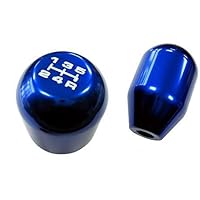 VMS RACING 12x1.25mm Threaded 5 Speed Type R Type S Shift knob in Blue Billet Aluminum (No Adapters) m12x1.25 JDM Short Throw Manual Transmission Gear Shifter Compatible with Ford Mustang Focus